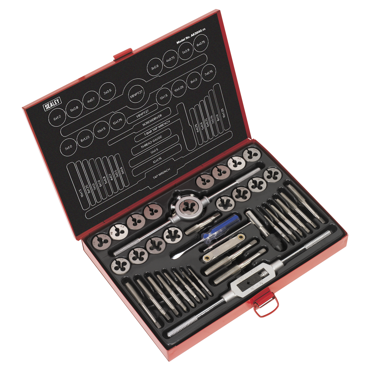 Sealey Tap & Die Set 40pc Split Dies Metric