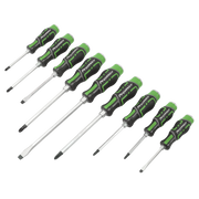 Sealey Hammer-Thru Screwdriver Set Hi-Vis Green 9pc