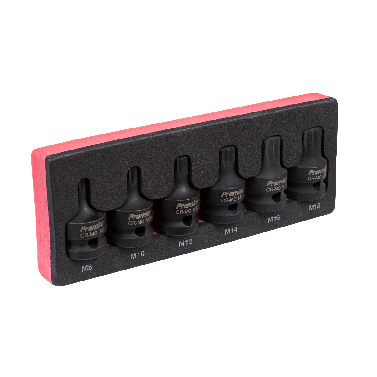 Sealey Impact Spline Socket Bit Set 6pc 1/2"Sq Drive AK5608