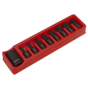 Sealey Impact Spline Bit & Holder Set 9pc 1/2"Sq Drive