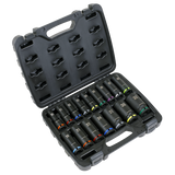 Sealey Impact Socket Set 16pc 1/2"Sq Drive Deep Metric AK5818M