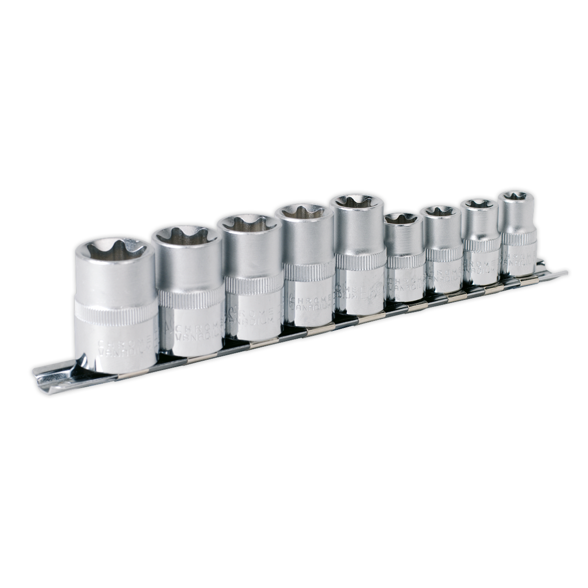 Sealey TRX-Star* Socket Set 9pc 3/8" & 1/2"Sq Drive E10-E14 & E16-E24