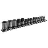 Sealey TRX-Star* Socket Set 14pc 1/4", 3/8" & 1/2"Sq Drive E4-E24 Black Series