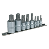 Sealey Spline Socket Bit Set 8pc 1/4", 3/8" & 1/2"Sq Drive AK6214