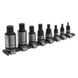 Sealey Spline Socket Bit Set 8pc 1/4", 3/8" & 1/2"Sq Drive Black Series