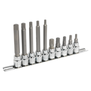 Sealey Spline Socket Bit Set 10pc 3/8"Sq Drive