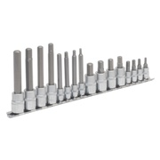 Sealey Hex Socket Bit Set 16pc 1/4" & 3/8"Sq Drive