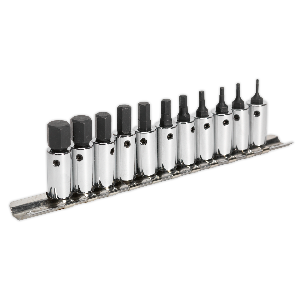 Sealey Hex Socket Bit Set 11pc 1/4"Sq Drive Metric