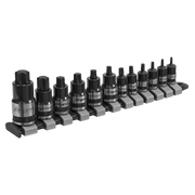 Sealey TRX-Star* Socket Bit Set 12pc Stubby 1/4", 3/8" & 1/2"Sq Drive Black Series