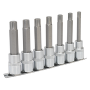 Sealey Ribe Socket Bit Set 7pc 1/2"Sq Drive 100mm