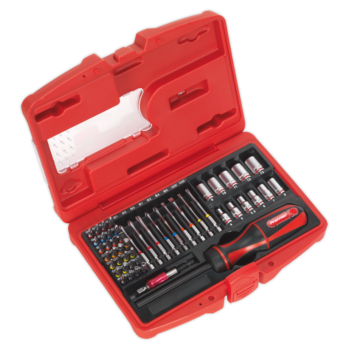 Sealey Fine Tooth Ratchet Screwdriver & Accessory Set 51pc