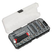 Sealey Fine Tooth Ratchet Screwdriver Socket & Bit Set 38pc