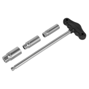 Sealey T-Bar & Rubber Insert Spark Plug Socket Set 4pc 3/8"Sq Drive