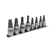 Sealey Hex Socket Bit Set Lock-On 8pc 1/4" & 3/8"Sq Drive - Imperial
