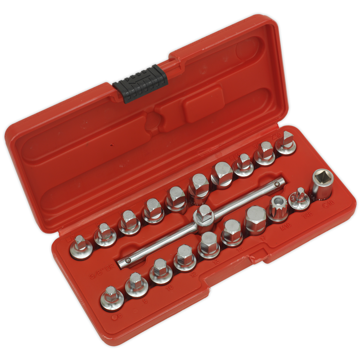 Sealey Oil Drain Plug Key Set 21pc 3/8"Sq Drive