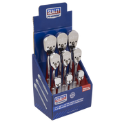 Sealey Ratchet Wrenches 1/4", 3/8" & 1/2"Sq Drive Pear-Head Flip Reverse Display Box of 9