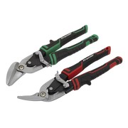 Sealey High Leverage Offset Aviation Tin Snip Set 2pc