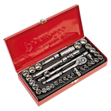 Sealey Socket Set 35pc 3/8"Sq Drive 6pt WallDrive® - Metric/Imperial