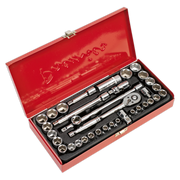 Sealey Socket Set 35pc 3/8"Sq Drive 6pt WallDrive® - Metric/Imperial