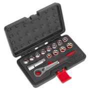 Sealey Socket Set 14pc Go-Through Low Profile WallDrive® Metric