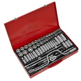 Sealey Socket Set 64pc 3/8" & 1/2"Sq Drive 6pt WallDrive® - Metric/Imperial