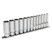 Sealey Socket Set 13pc Deep 1/4"Sq Drive Total Drive®