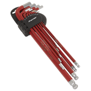 Sealey Ball-End Hex Key Set 11pc Anti-Slip Extra-Long Metric