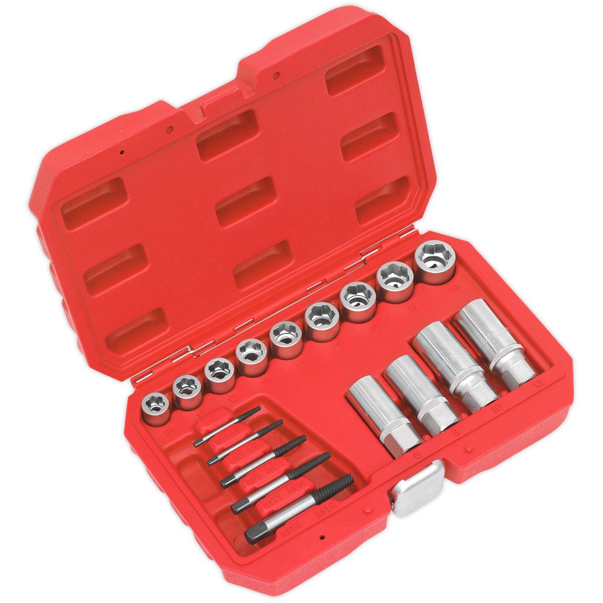 Sealey Bolt, Stud & Screw Extractor Set 18pc