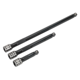 Sealey Wobble/Rigid Extension Bar Set 3pc 3/8"Sq Drive Black Series