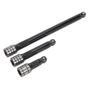 Sealey Wobble/Rigid Extension Bar Set 3pc 1/2"Sq Drive Black Series