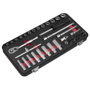 Sealey Socket Set 49pc 1/4"Sq Drive Premier Platinum Series