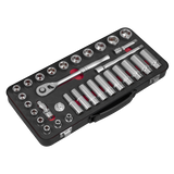 Sealey Socket Set 3/8"Sq Drive 32pc - Premier Platinum Series