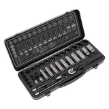 Sealey Socket Set 34pc 3/8"Sq Drive WallDrive® Metric Black Series