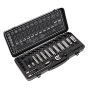 Sealey Socket Set 34pc 3/8"Sq Drive WallDrive® Metric Black Series