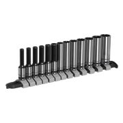 Sealey Socket Set Deep 13pc 1/4"Sq Drive Metric - Black Series