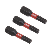Sealey Hex 4mm Impact Power Tool Bits 25mm - 3pc