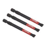 Sealey Slotted 6.5mm Impact Power Tool Bits 75mm - 3pc