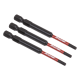 Sealey Hex 3mm Impact Power Tool Bits 75mm - 3pc