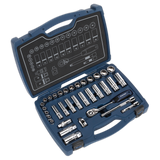 Sealey Socket Set 34pc 3/8"Sq Drive 6pt WallDrive® Metric AK8991