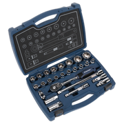 Sealey Socket Set 26pc 1/2"Sq Drive 6pt WallDrive® Metric AK8992