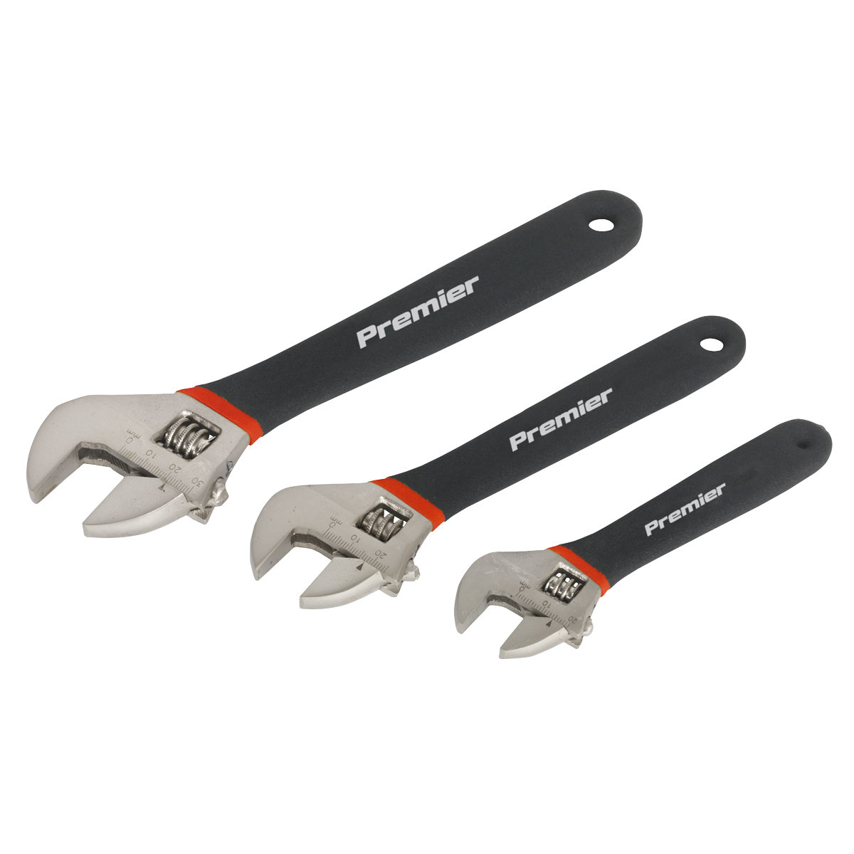 Sealey Adjustable Wrench Set 3pc Ni-Fe Finish