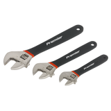 Sealey Adjustable Wrench Set 3pc Ni-Fe Finish