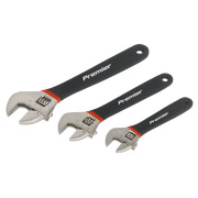 Sealey Adjustable Wrench Set 3pc Ni-Fe Finish