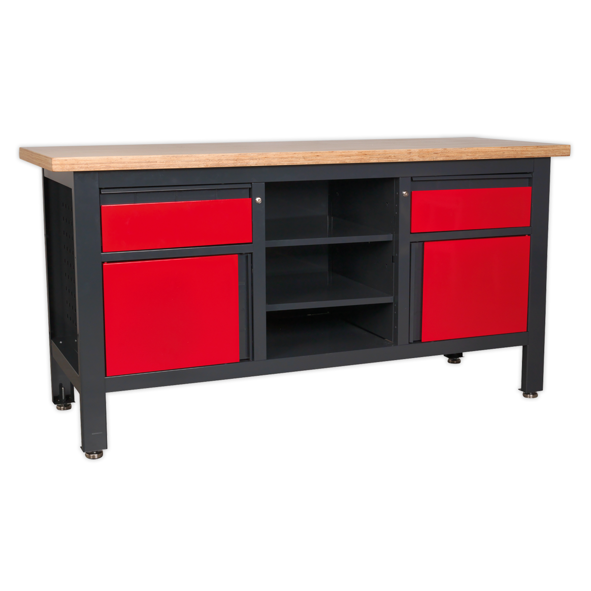Sealey Workstation with 2 Drawers, 2 Cupboards & Open Storage