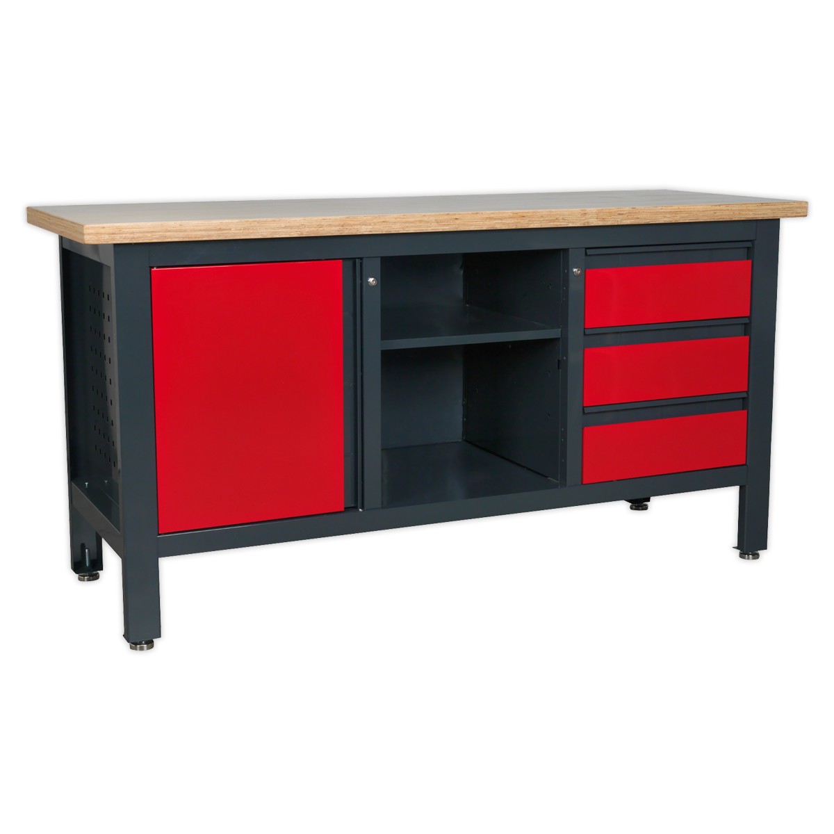 Sealey Workstation with 3 Drawers, 1 Cupboard & Open Storage