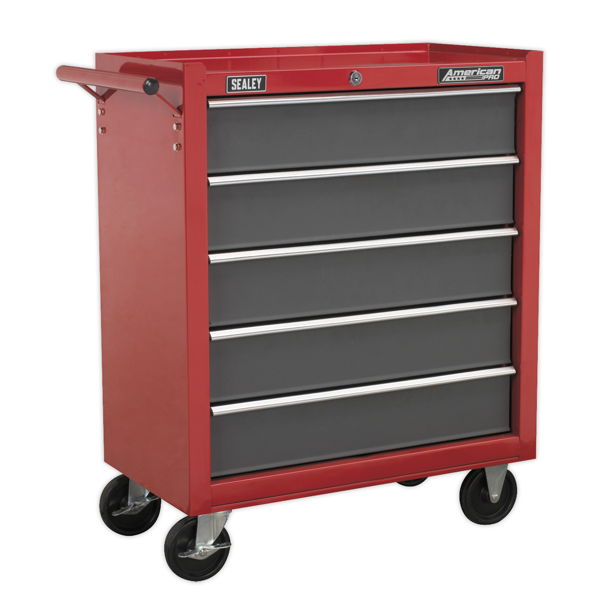 Sealey Rollcab 5 Drawer with Ball-Bearing Slides - Red/Grey