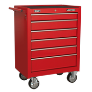 Sealey Rollcab 6 Drawer with Ball-Bearing Slides - Red