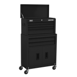 Sealey Topchest & Rollcab Combination 6 Drawer with Ball-Bearing Slides - Black