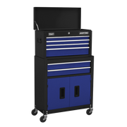 Sealey Topchest & Rollcab Combination 6 Drawer with Ball-Bearing Slides - Blue