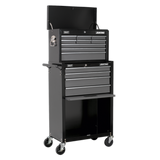 Sealey Topchest & Rollcab Combination 13 Drawer with Ball-Bearing Slides - Black/Grey